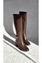 Melinta Black Zippered Buckle Detailed Brown Boots - 2