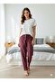 Women's Patterned Cotton Blend Comfortable Pajama Bottoms with Elastic Waist