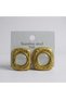 Women's Gold Color 316L Steel Inside Pearl Look Vintage Earrings - 3