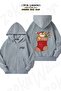 Unisex New Year Themed Printed Oversized Back Printed Zippered Hooded Cardigan