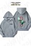 Unisex Nat Geo Mediterranean Seal Printed Oversized Back Printed Zippered Hooded Cardigan
