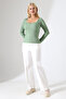 Women's Collar Detail Long Sleeve Knitwear Blouse - 3