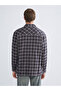 Gray Comfortable Fit Long Sleeve Plaid Men's Lumberjack Shirt Jacket - 4