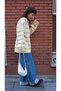 Una Fiaba-Yellow Oversized Striped Buttoned Polo Neck Knitwear Sweater - 7