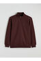 Rmz clothing season deals burgundy di Mock Neck rkek thick sweatshirt - 5