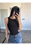 Black Low-Cut Snap Blouse - 4