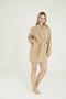 Kly 280 Women's Beige Tie-Up Pocketed Fleece Robe - 5