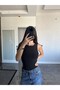 Black Low-Cut Snap Blouse - 3