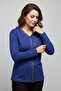 Women's Front Closed Button Detail Stone-Embellished Narcissus Seasonal Bluse - 4