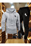 Men's Minimalist at Printed Hooded Tracksuit Set