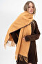 Piped Detail Winter Plain Wool Scarf - Orange - 2