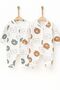Set of 2 Baby Girl Boy Newborn Jumpsuit Bear Patterned Snap Jumpsuit Hospital Release Baby Gift