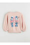 Lcw Kids Crew Neck Lilo and Stitch Printed Girls' Sweatshirt - 4