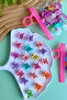 Girl's Colorful Tiny Snap Buckle with Transparent Bag (18 Pieces)