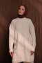 Women's Oversized Hair Braid Pattern Trouser Hijab Knitwear Set 3116 - 3
