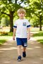 Boys' Cotton Printed Short-Sleeved Shirt Collar Top and Shorts Set Quality Stylish Comfortable