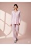 Lace Collar Detailed Cotton Combed Fabric Pajama Set