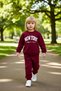 Girl's Cotton New York Printed Crew Neck Sweatshirt and Sweatpants Set Quality Stylish