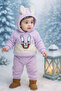 Baby Girl Welsoft Tracksuit Set with Bunny Ears Embroidery - 2