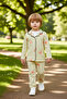 Striped Teddy Bear Patterned Soft Textured Boys' Pajama Set High Quality Stylish Comfortable