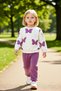Girls' Top and Bottom 100% Cotton Butterfly Printed Crew Neck Long Sleeve Top and Leggings Set Good Quality