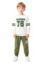 Boys' Cotton Comfortable Slogan Printed Crew Neck Sweatshirt and Sweatpants Set High Quality - 4