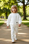Girl's Top and Bottom Cotton Floral Detailed Crew Neck Long Sleeve Knitted Set Quality Stylish Comfortable