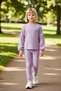 Girls' Textured Knitted Crew Neck Sweatshirt and Sweatpants Set High Quality Stylish Comfortable