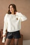 Oversized Heart and Teddy Bear Detailed Crew Neck Knitwear Sweater Aw25Kz0071 - 4