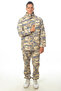 Camouflage Color Long Sleeve Hooded Zippered Parka Coat Tactical Pants Set - 3
