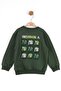 Boy 1-4 Years Old Back Printed Sweatshirt Green - 2