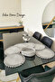 Jute, American Service Set, 6 Plates, 1 Bread Basket, Plate Mat, Plate Set, Modern Lux Presentation