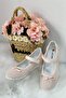 Mojo girl child perforated velcro flat shoes 2450 powder