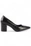 Prestige - Black Crocodile Pattern Block Heeled Shoes - 2