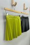 Girl's Pleated Leather Skirt 3549 Green - 3