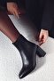 Timeless Blunt Toe Heeled Zippered Women's Boots Bootie Brown Skin