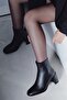 Timeless Blunt Toe Heeled Zippered Women's Boots Bootie Brown Skin - 2