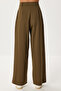 Pleated Woven Palazzo Pants Ldw0009 Khaki - 4