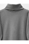 Turtleneck Slit Ribbed Knit Tunic -Gray - 4
