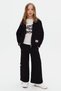 Girl's 8-14 Years Old Hooded Tracksuit Set Black