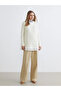 Lcwaikiki Basic Beige Crew Neck Textured Women's Tunic