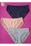 Lacy and Piped Detail 3-Piece Modal Women's Bikini Panties in Navy, Powder, and Blue Colors - 5