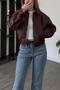 Bavera Women's Bomber Zr Model Leather Jacket - 6