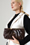 Women's Brown Chain Strap Portfolio Evening Bag – Stylish Shoulder Bag for Nights and Events