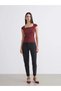 Soulife Burgundy Square Neck Blouse