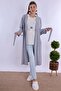 Effortt Maternity Maternity Pajama Set with Blue Dressing Gown - 4