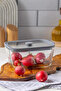 4-Piece Borosilicate Glass Vacuum Lid Food Glass Storage Container Set with Lock |   470-800-1380-2600 ml - 8
