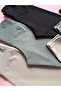 Form Class 3-Pack | Women's High-Waist Cream, Black, and Mint Green Long, Shaping Ribbed Knit Leggings - 2