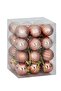 4cm Luxury Tree Ornaments Assortment 4 Models 24 Pieces -Bronze Red Silver- Christmas Tree Ornament Balls - 2