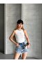 Muadil Zero Sleeve Ribbed Knit Tank Top with Embroidery Detail - 2